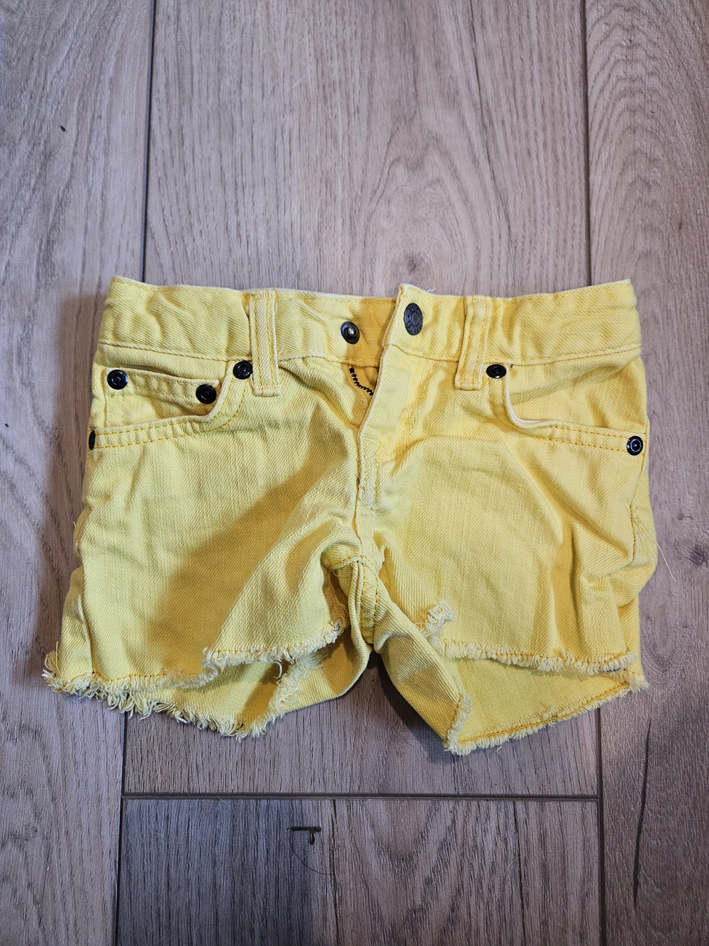 Ralph Lauren Bright Yellow Frayed Hem Denim Shorts - Size 4T